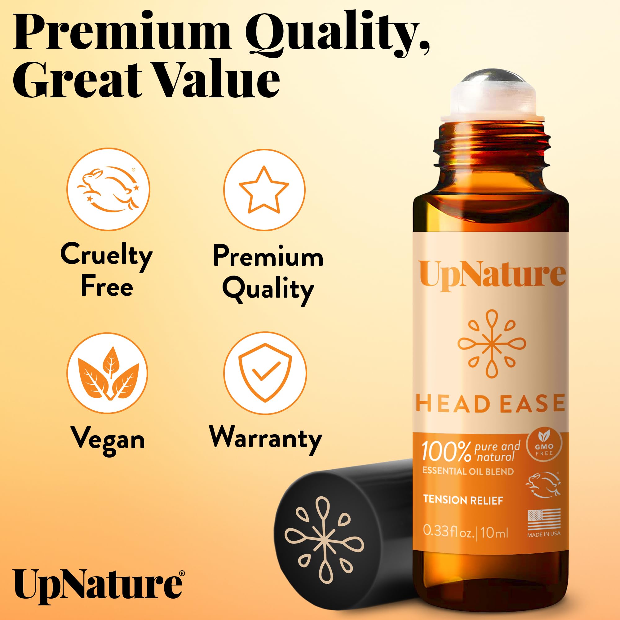 Head Ease Essential Oil Roll On Blend   Natural Head Tension Relief with Peppermint Oil, Rosemary Oil & Frankincense Oil Therapeutic Grade   Relaxing Aromatherapy Essential Oil