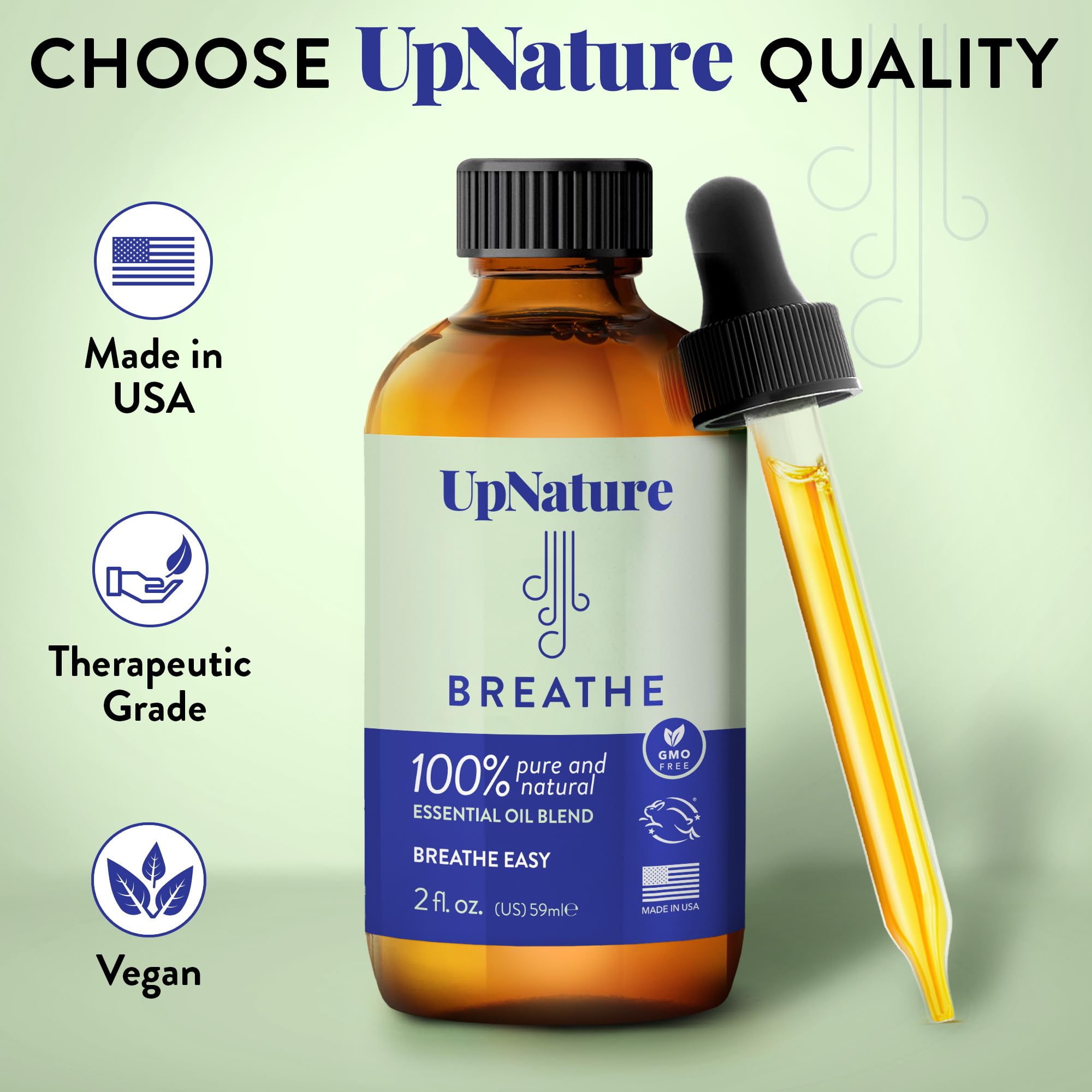UpNature Fresh Citrus Essential Oil Blend, 2oz - Pure, Undiluted, Natural, Non-GMO, No Toxins, Boosts Energy, Improves Focus, Calms, Promotes Skin Health, Made in USA
