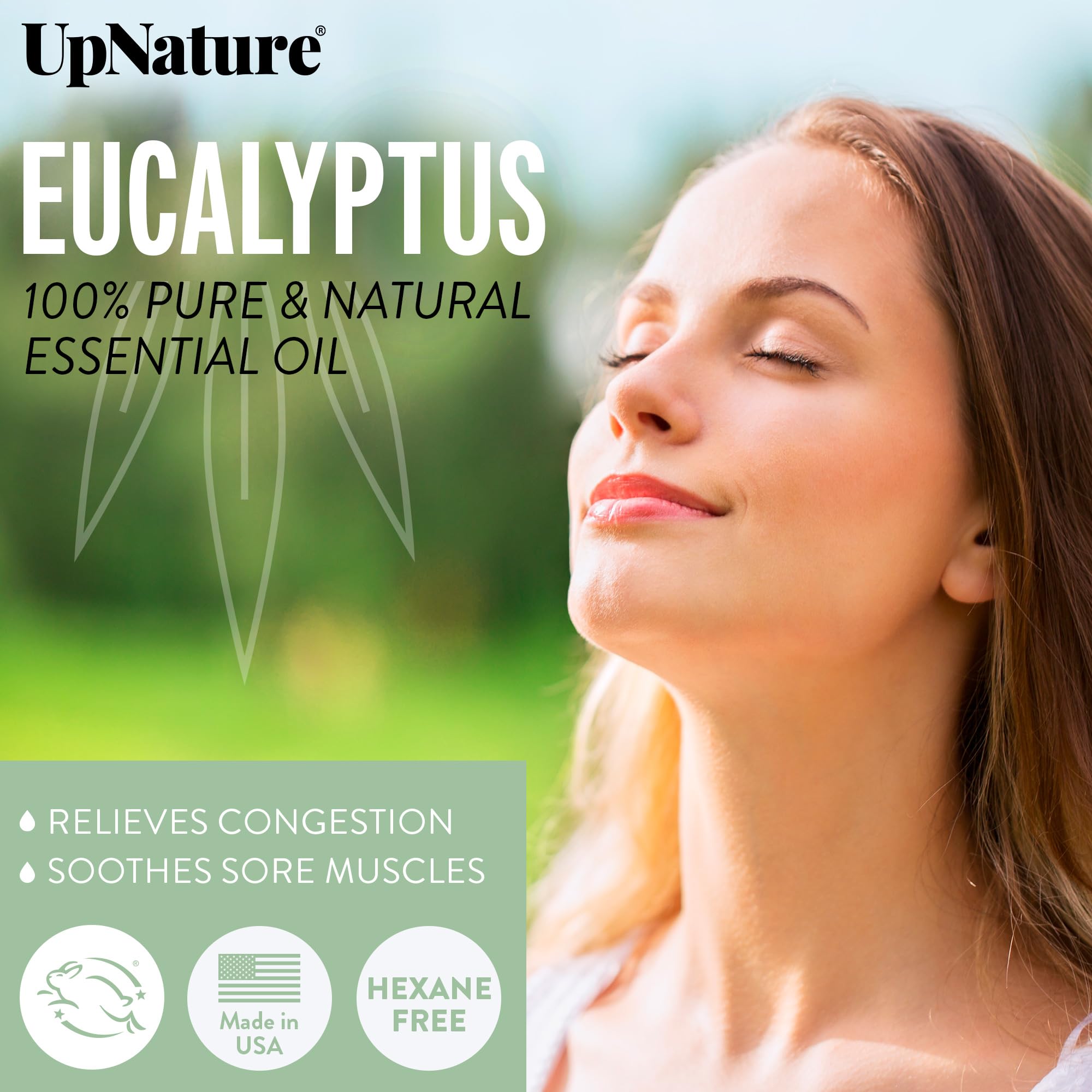 UpNature Eucalyptus Essential Oil - 100% Natural & Pure, Undiluted, Gifts Under 10 Dollars, Premium Quality Aromatherapy Oil- Eucalyptus Oil for Wellbeing, Relieve Sinus Congestion, Control Coughs