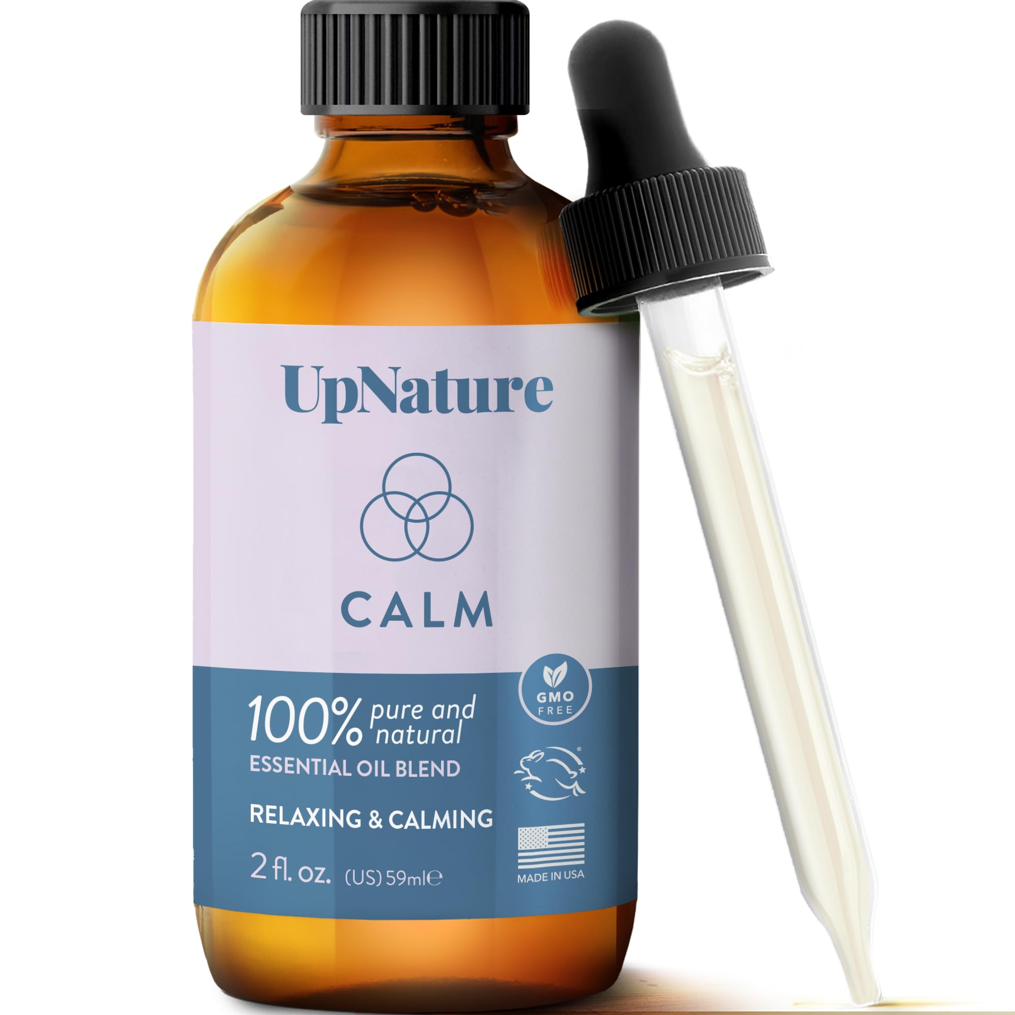 Calm Essential Oil Blend 2 oz - Stress Ease Relaxation Gifts for Women - Calm Sleep, Destress Aromatherapy Oils with Peppermint Oil, Ginger Oil   Undiluted, Therapeutic Grade