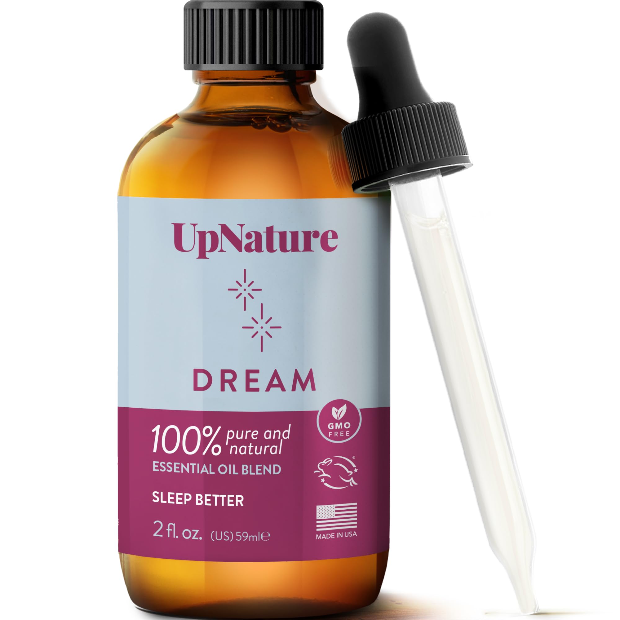 Dream Sleep Essential Oil 2 OZ   Sleep Peacefully, Soothing Scent, Calming, Serenity, Good Night Sleep - Therapeutic Grade, Undiluted, Non-GMO, Aromatherapy with Dropper