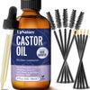 UpNature Castor Oil 4oz- 100% Pure Oil for Hair, Eyelashes & Eyebrows- Cold Pressed, Hexane Free, Made in USA- Stimulate Hair Growth & Moisturize Skin/Scalp-12pc Hair Treatment Kit