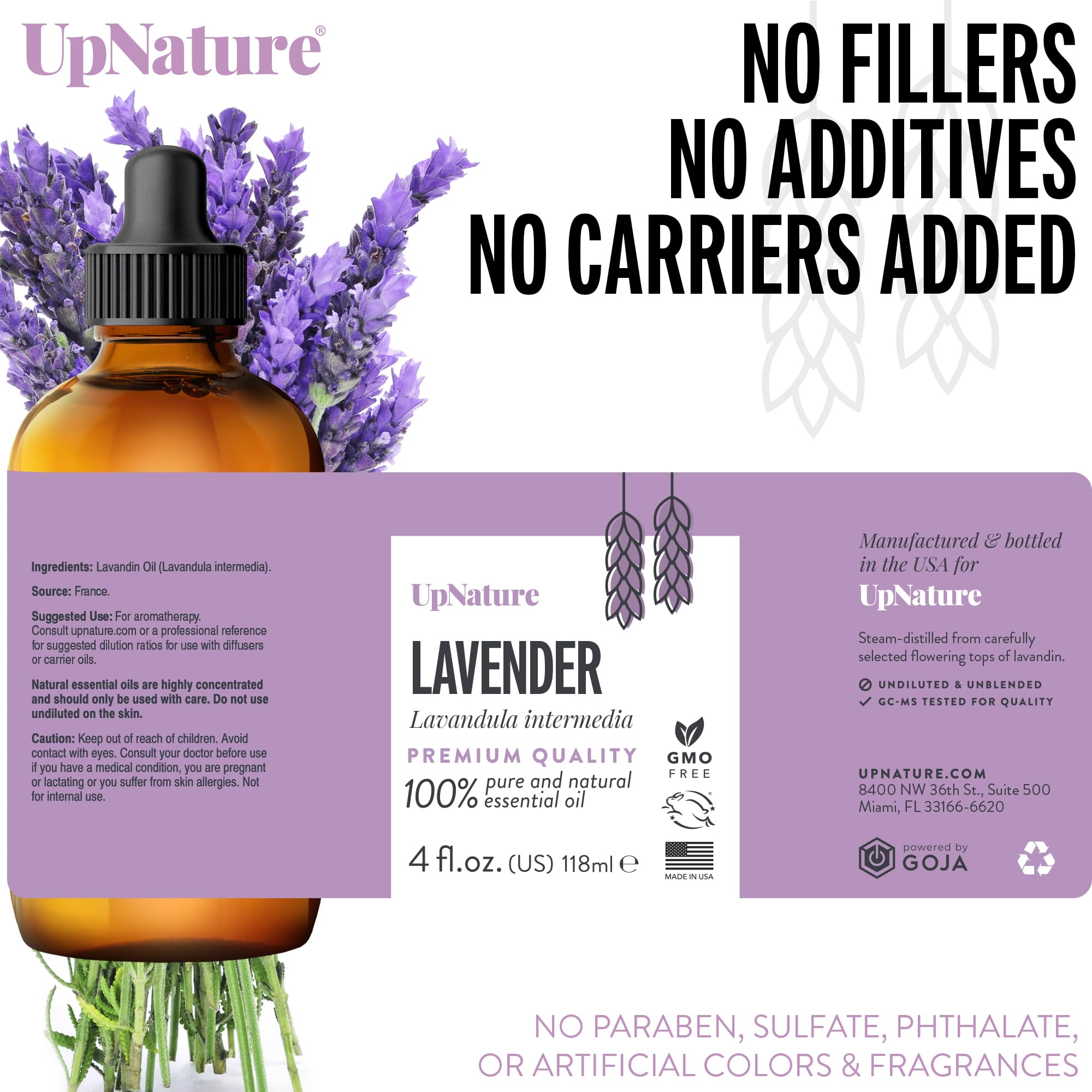 UpNature Lavender Essential Oil Pure - 100% Natural & Pure Lavender Oil - Essential Oils for Diffuser - Diffuser Oil for Aromatherapy - Get Better Sleep - Massage