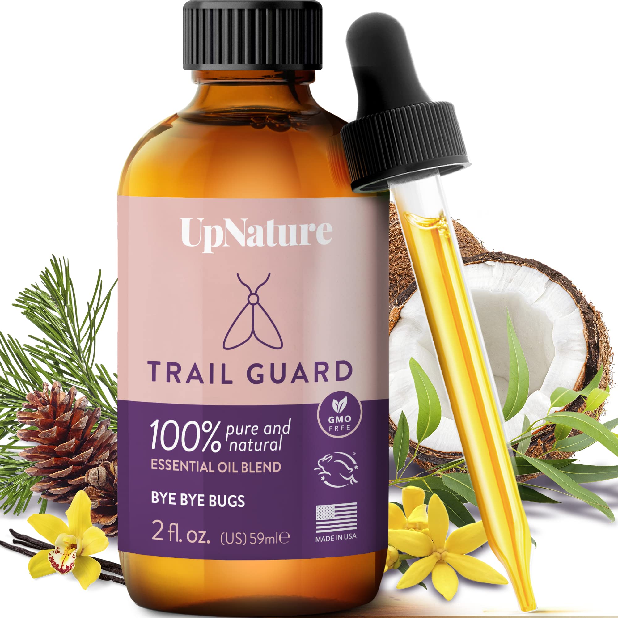 Trail Guard Essential Oil Blend 2oz - Outdoor & Camping Essentials - Keeps Mosquitoes, Bugs & Insects Away Naturally with Eucalyptus Essential Oil, Ylang-Ylang Essential Oil & Vanilla Essential Oil