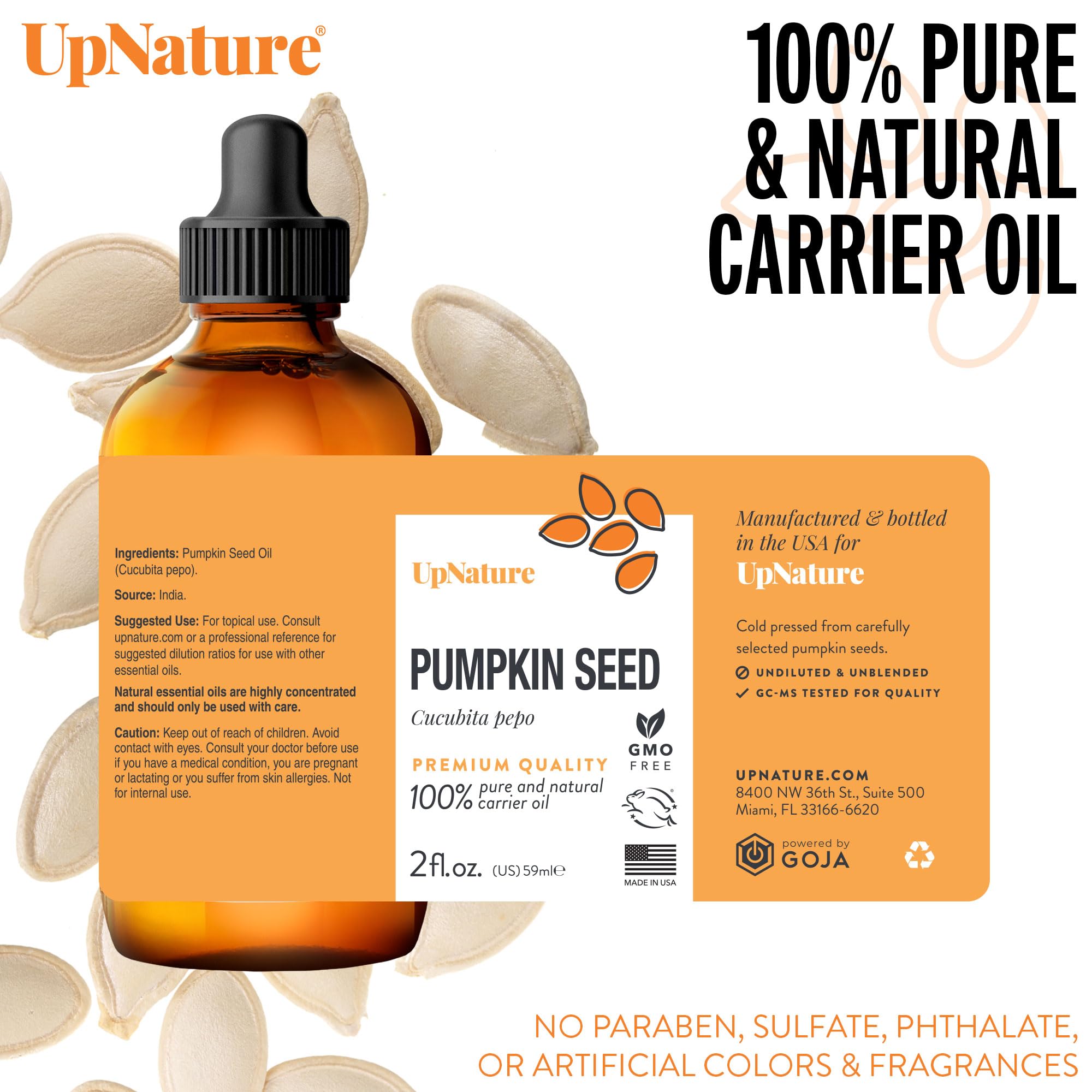 Pumpkin Seed Oil 2oz - 100% Natural & Pure Pumpkin Oil for Skin, Moist –  UpNature