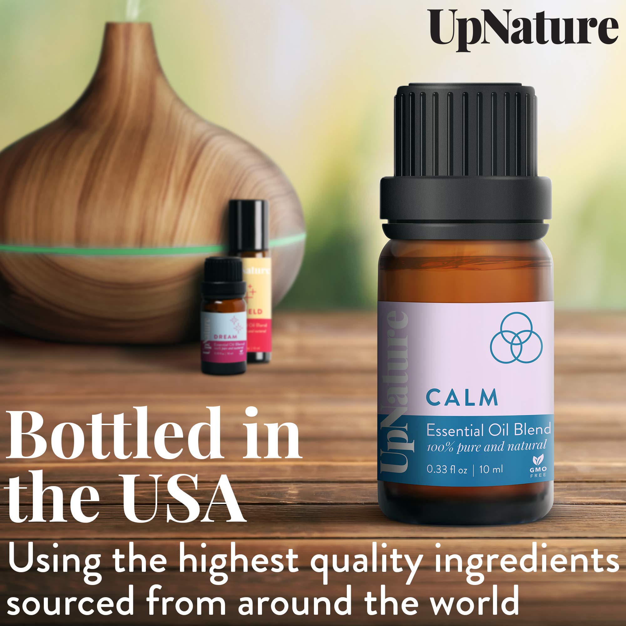 UpNature Calm Essential Oil - 100% Pure, 10 Milliliters, Blend of Peppermint, Spanish Sage, Cardamom, Ginger, Sweet Fennel for Stress Relief, Menopause Symptoms